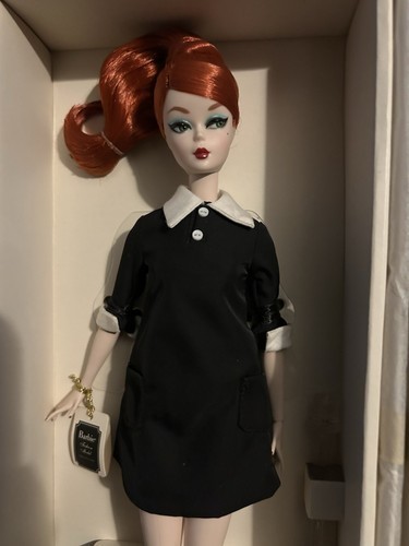 NRFB Classic Black Dress Silkstone Barbie Doll Redhead Platinum Label Paris #344