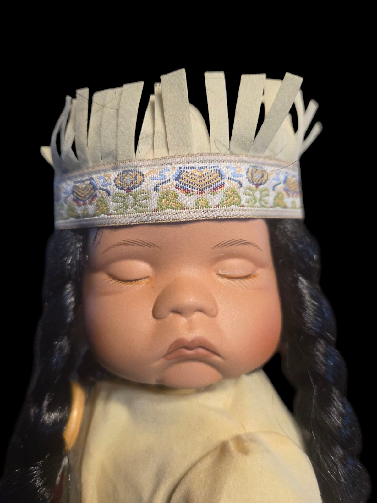 Goldenvale Native American Indian Sleepung Baby Doll 12″ Porcelain 4/2000