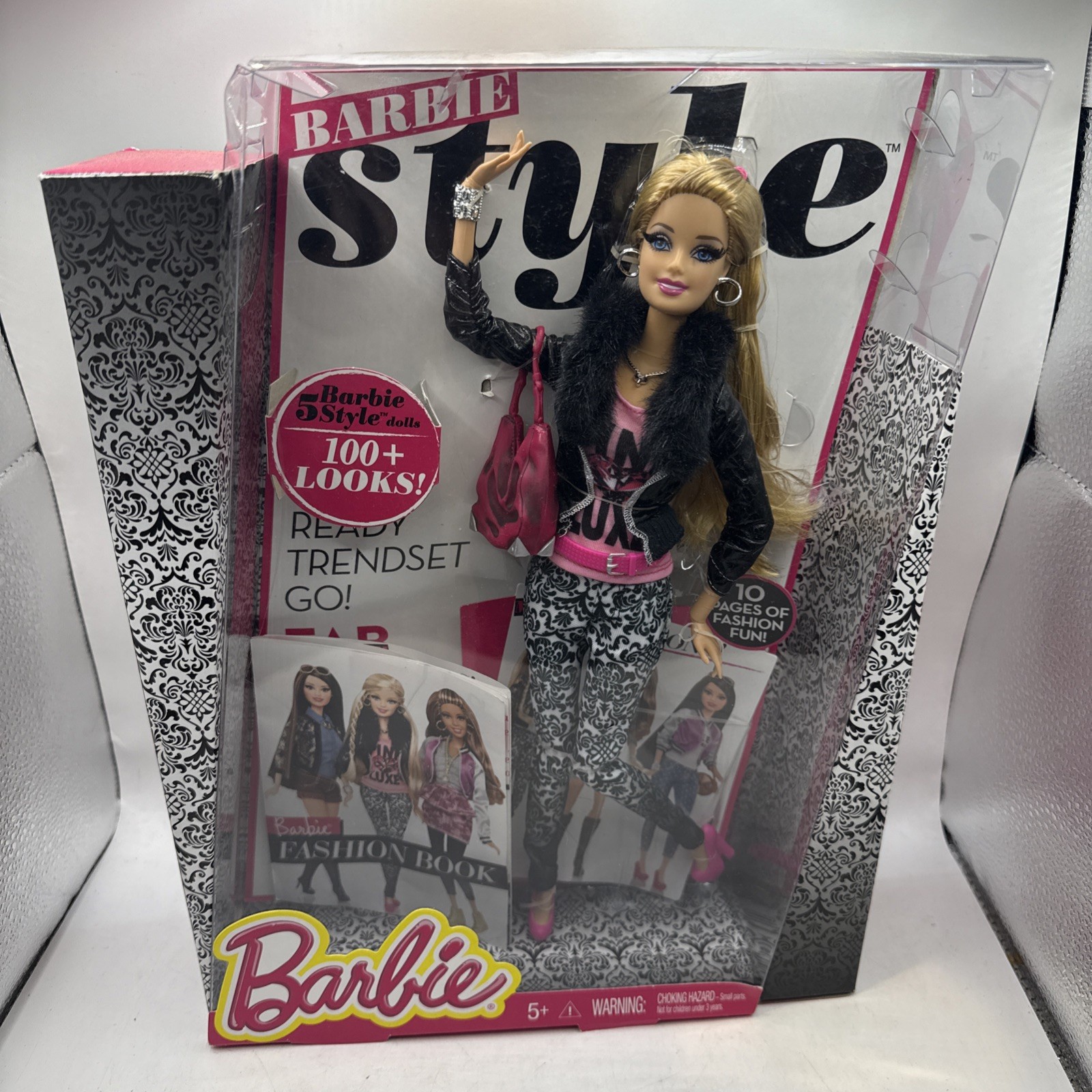 BarbieStyle Damask Jeans Pink Luxe Barbie Eyelashes Jointed 11″ Doll 2013 Mattel