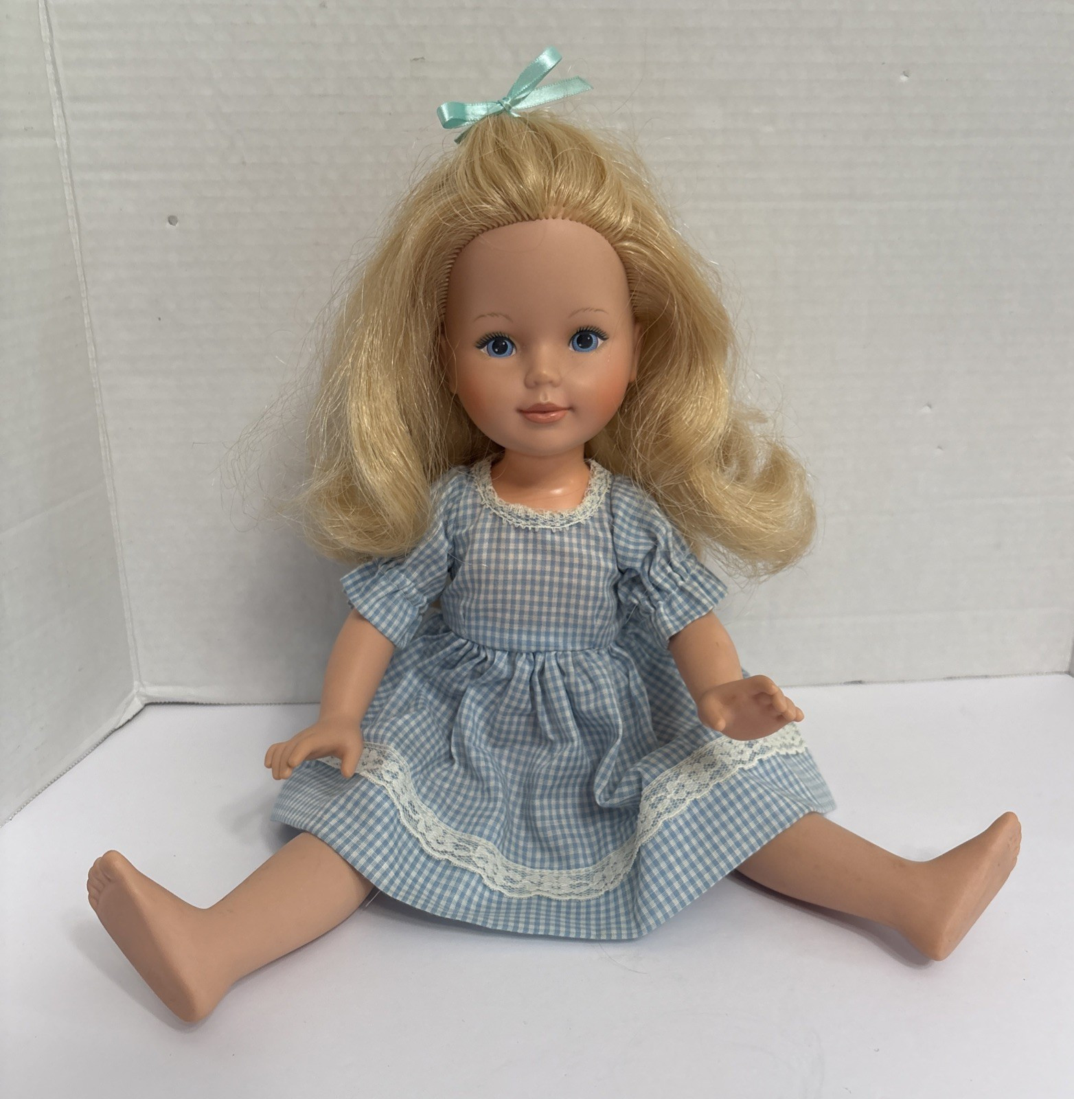 Vintage Kimberly All Vinyl Doll by Tomy Blonde Hair Blue Eyes 16″