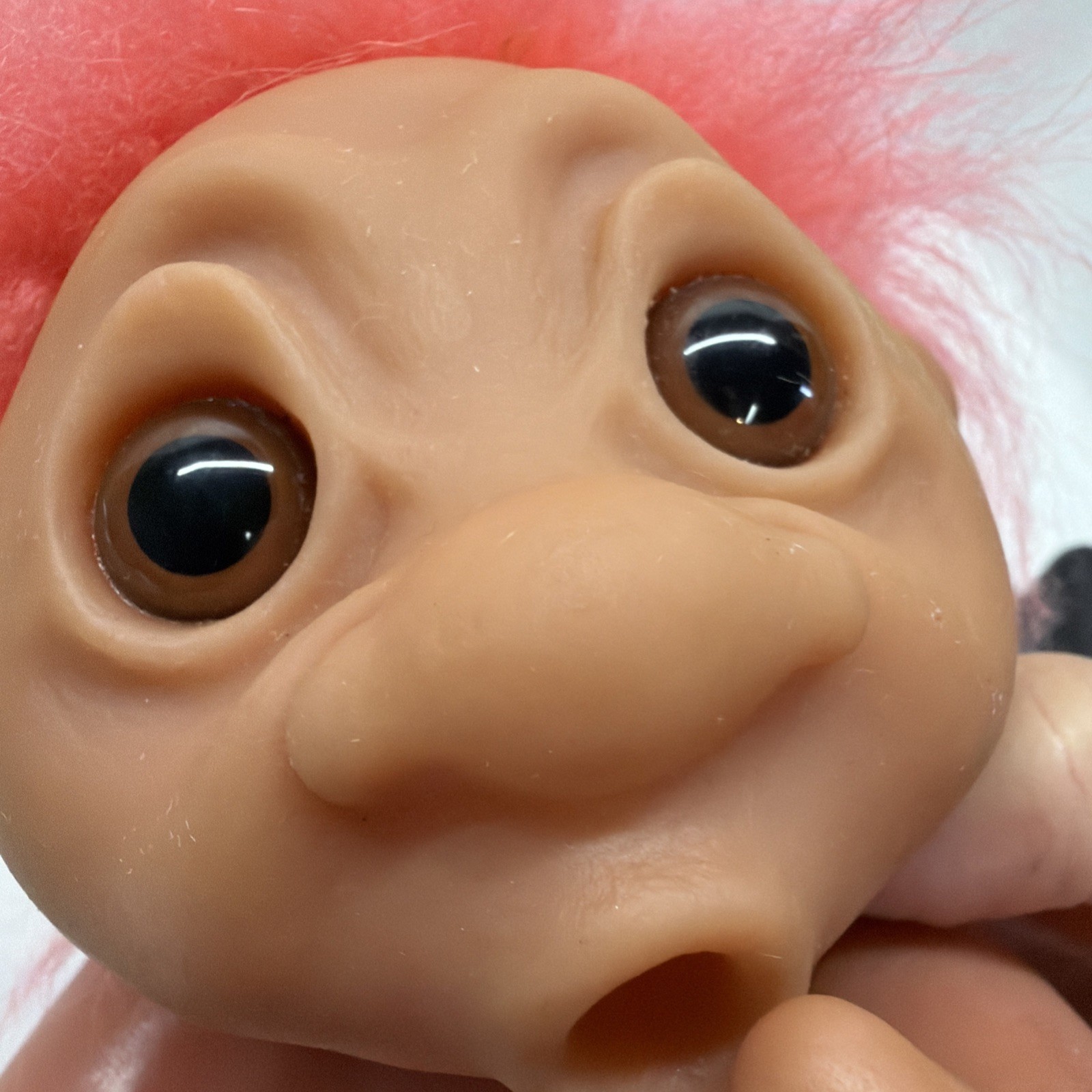 Vintage 1977 Thomas Dam Denmark Thumb Sucking Troll Doll 9” Pink Hair
