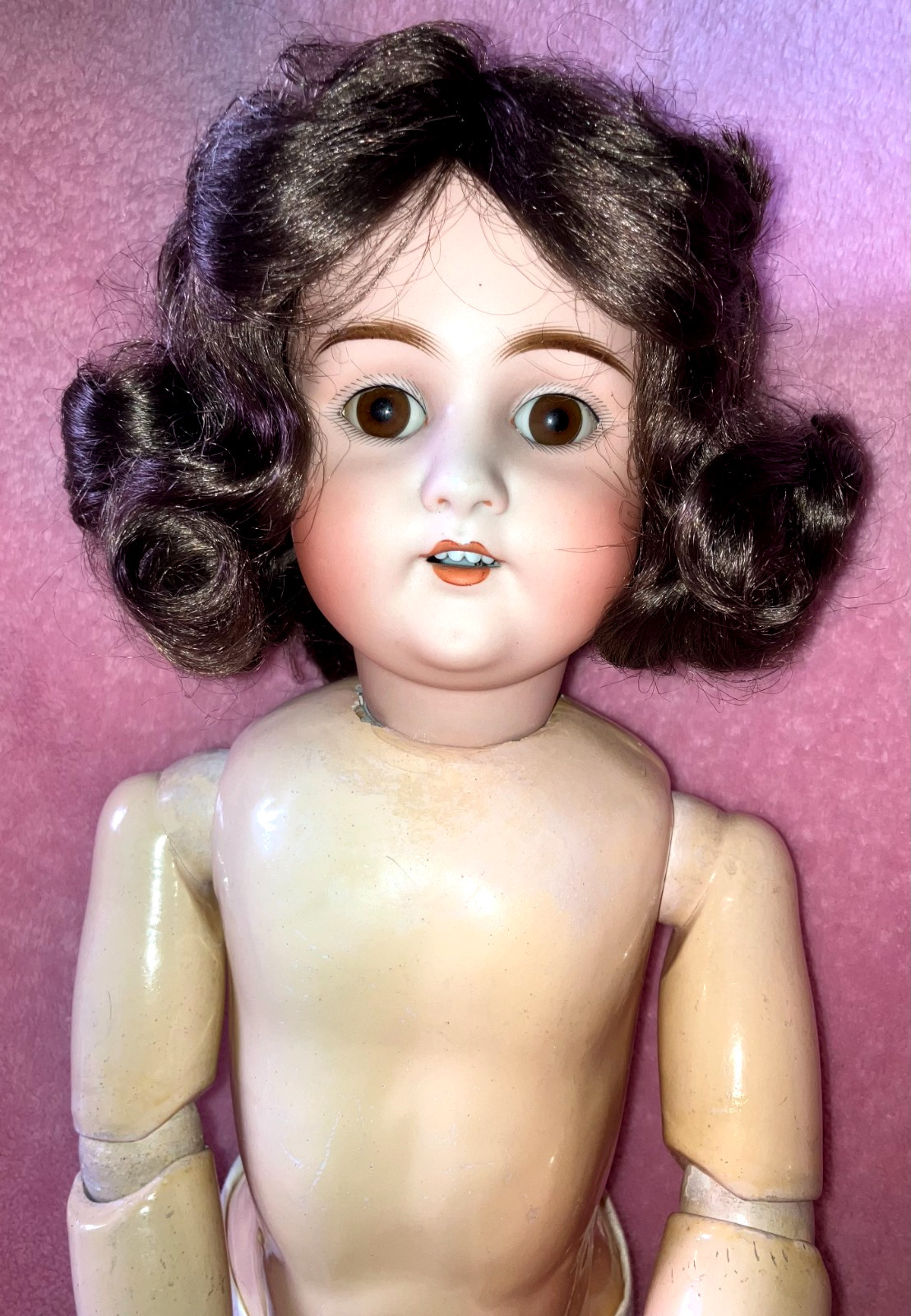 Antique – B & J Co. – Germany ” Sweetheart ” Bisque Head / Compo Body – 23 1/2″