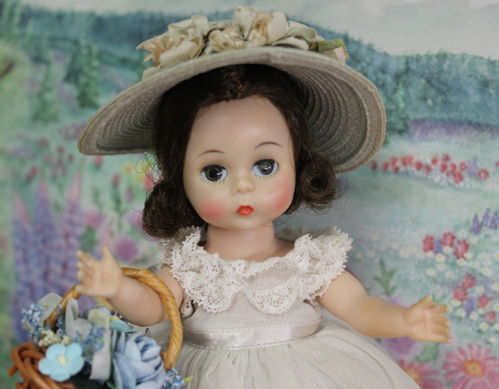 Madame Alexander Kins vintage 1960’s Doll w/ Flower Basket ELEGANT
