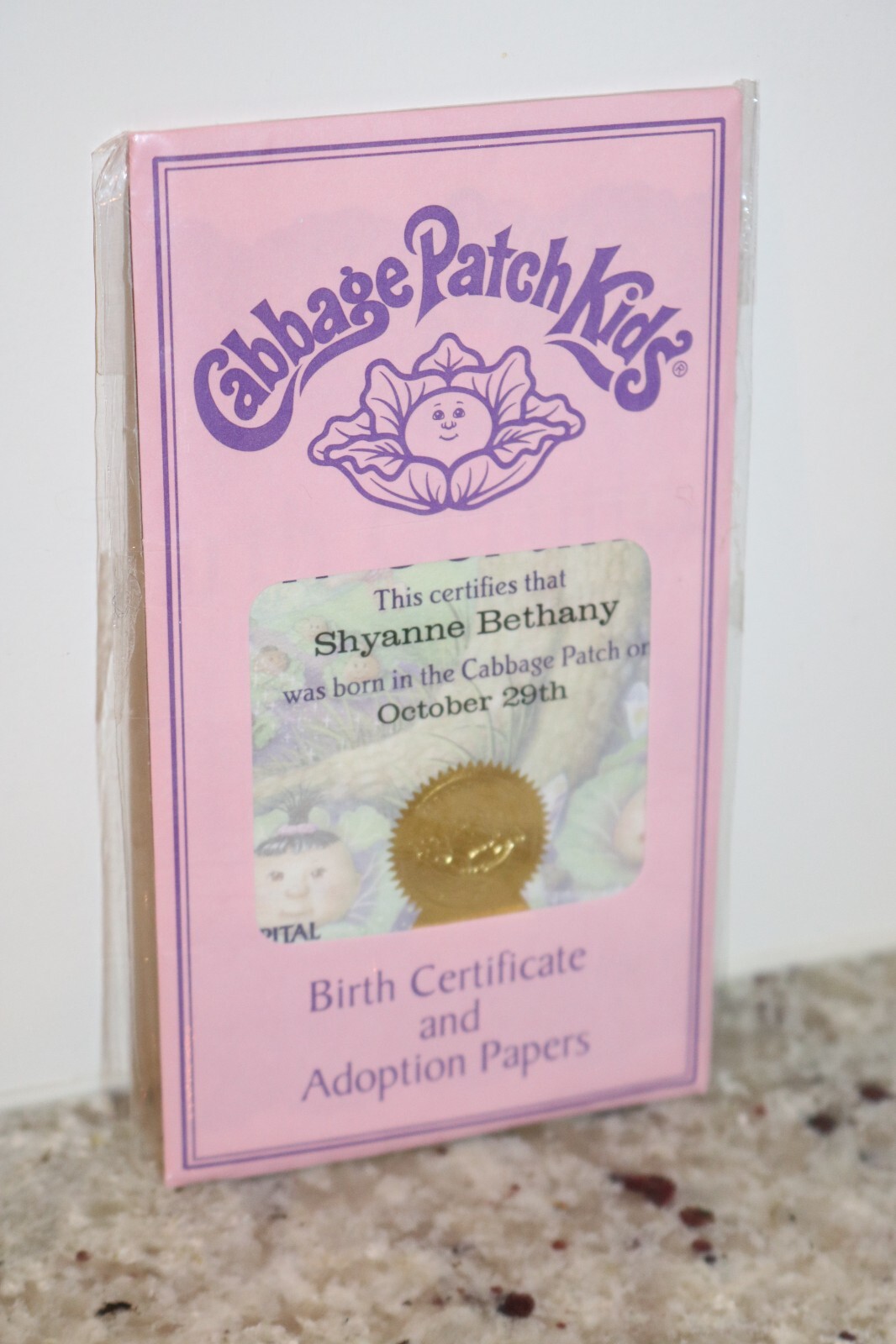 Cabbage Patch Kids- Modern Girl Birth Certificate ~ Shyanne Bethany 10/29