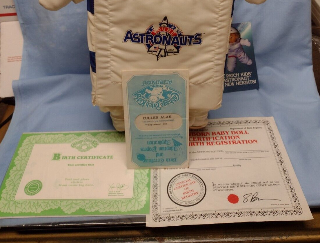 80’s Cabbage Patch Kid Vintage YOUNG ASTRONAUT USA OUTFIT BALD HEAD