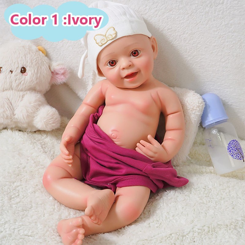 18.3in Lifelike full silicone reborn baby doll boy doll toys gift handmade wash