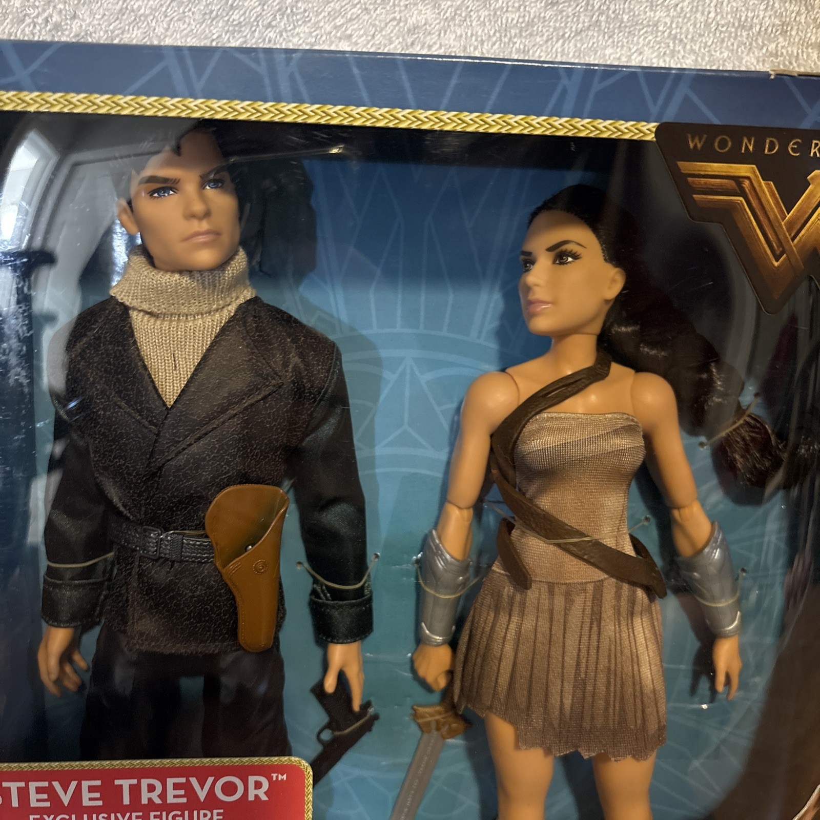 NIB Wonder Woman Steve Trevor And Wonder Woman Doll Set Mattel/DC Comics