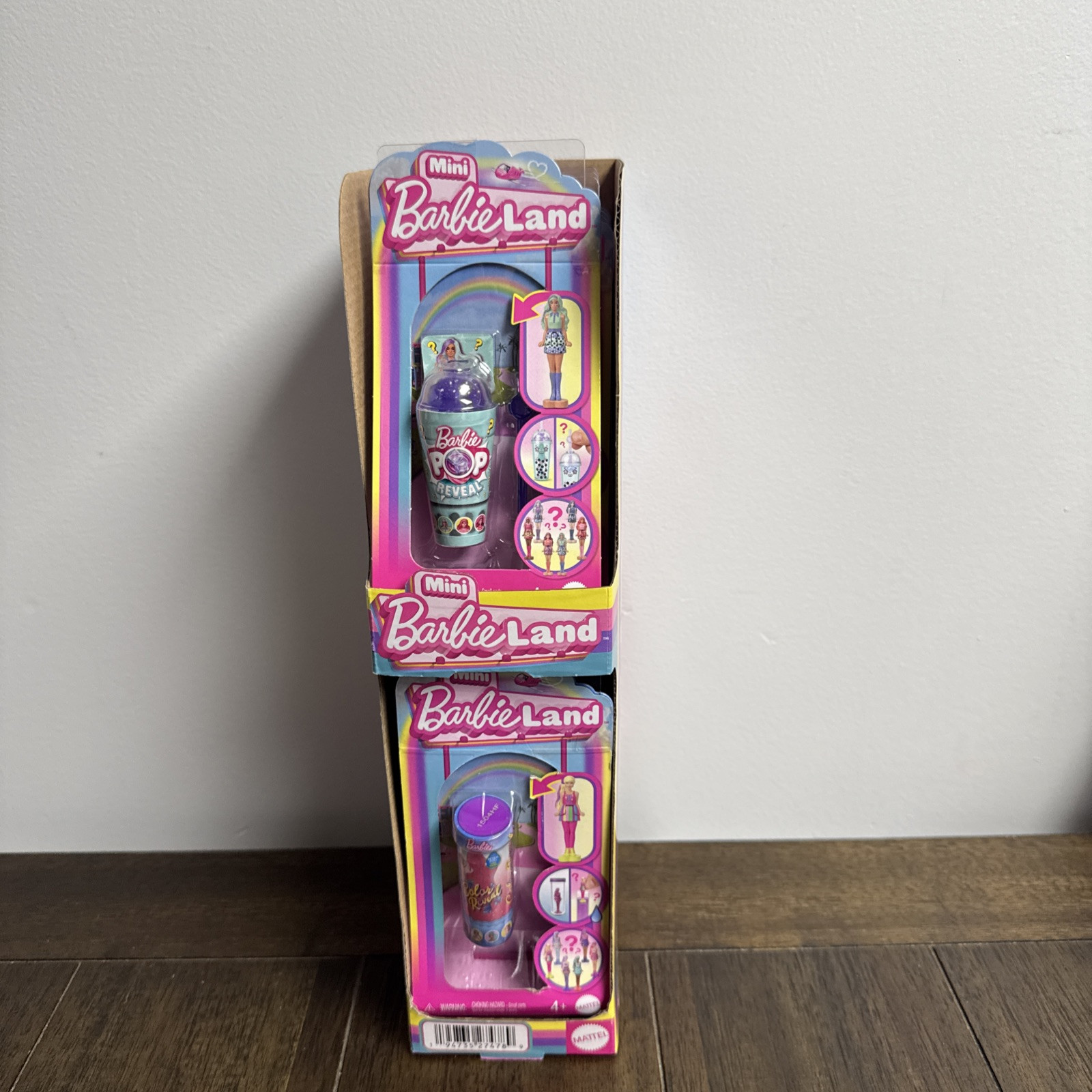 Mini BarbieLand Cutie Reveal 1.5″ Doll with pet Mattel Lot Of 10 With Display