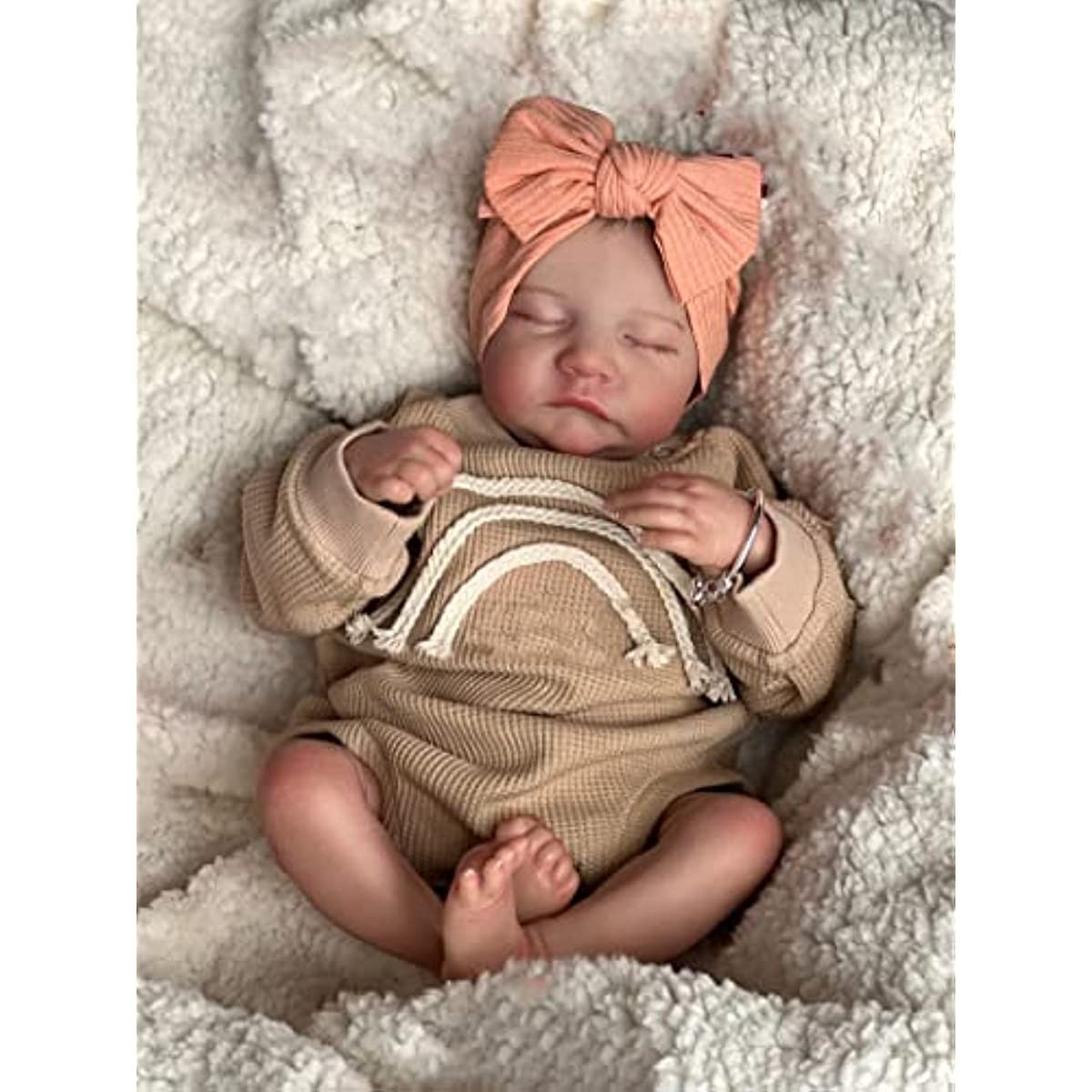 Realistic Sleeping Newborn Baby 19in Full Body Vinyl Girl Waterproof Baby Gifts