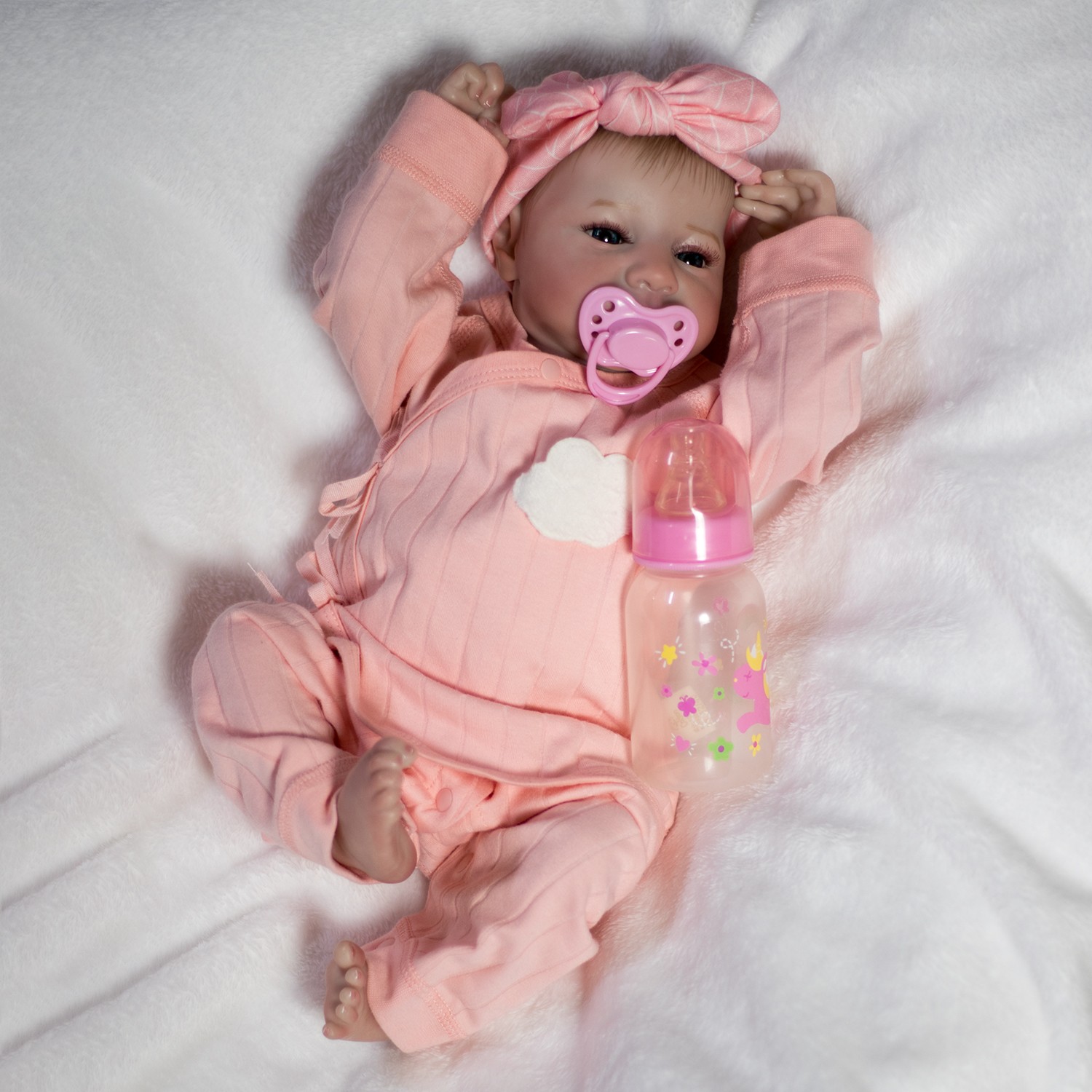 18″ Lifelike Reborn Dolls Twins Full Body Vinyl Silicone Newborn Baby Girl Doll