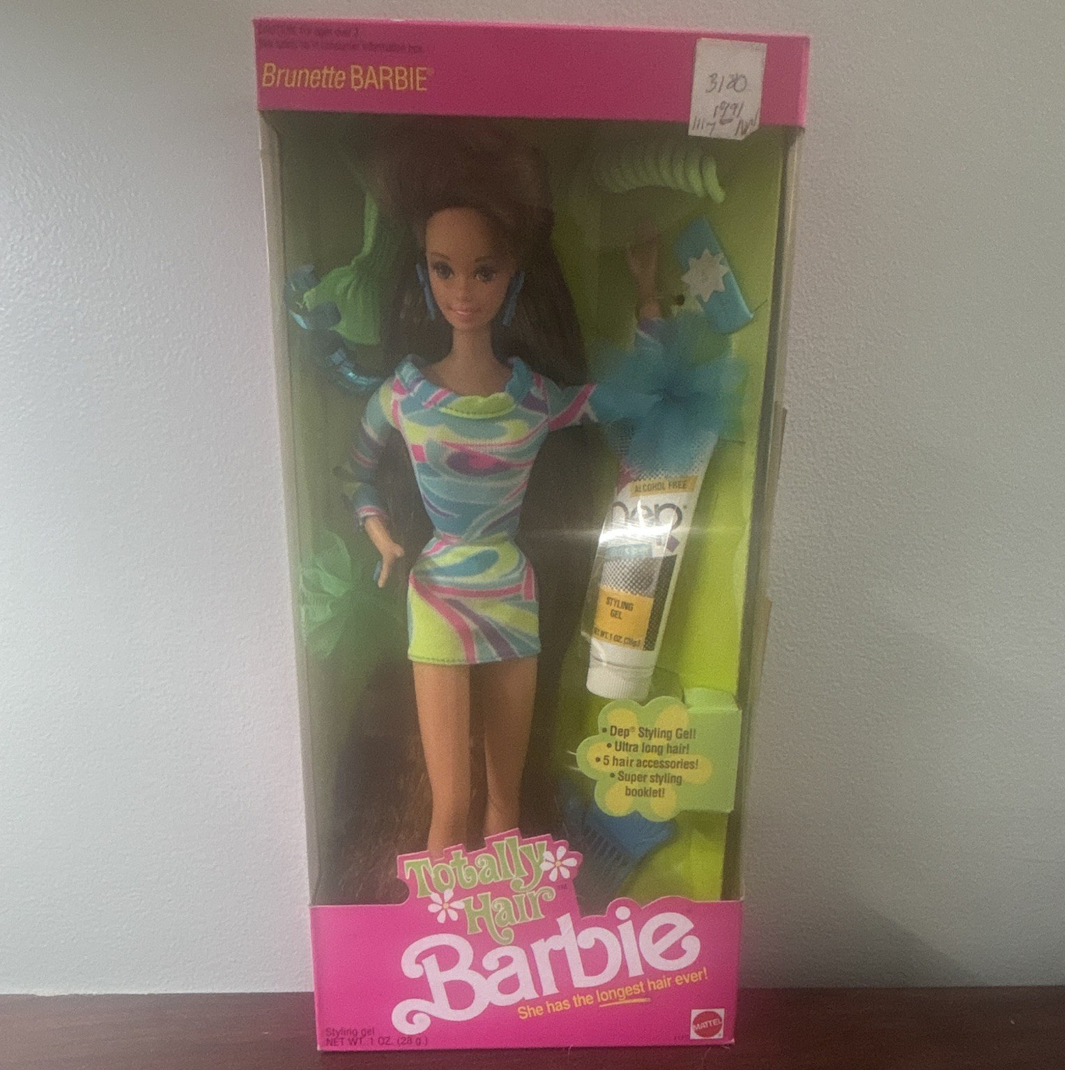 Mattel Totally Hair Barbie Doll Brunette Brown Eyes 1992 Unopened Box 1117