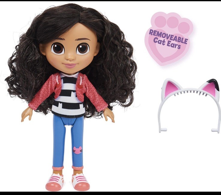 Gabby’s Dollhouse, 8-inch Gabby Girl Doll, Kids Toys Ages 3 Cat Ears New