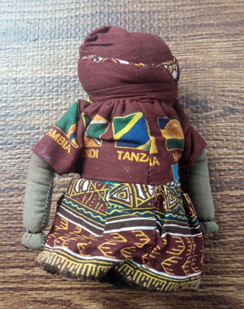 Handmade African Cloth Doll 6”