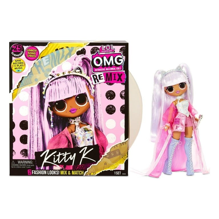 L.O.L. Surprise! OMG Remix Kitty K Fashion Doll with Accessories – Multicoloured