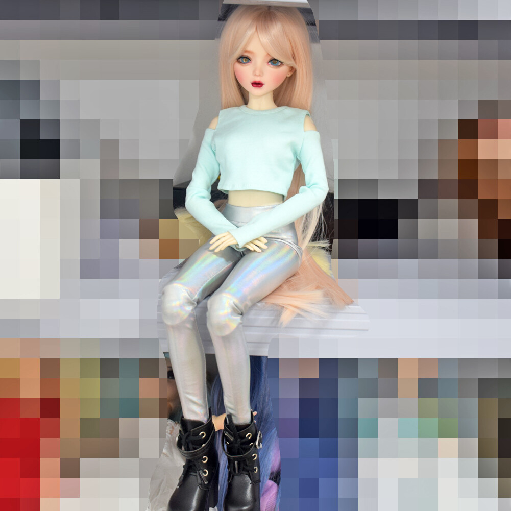 22 inch Female BJD Doll Glitter Blue Eyes Clothes Pants Shoe Wigs Full Set Toy