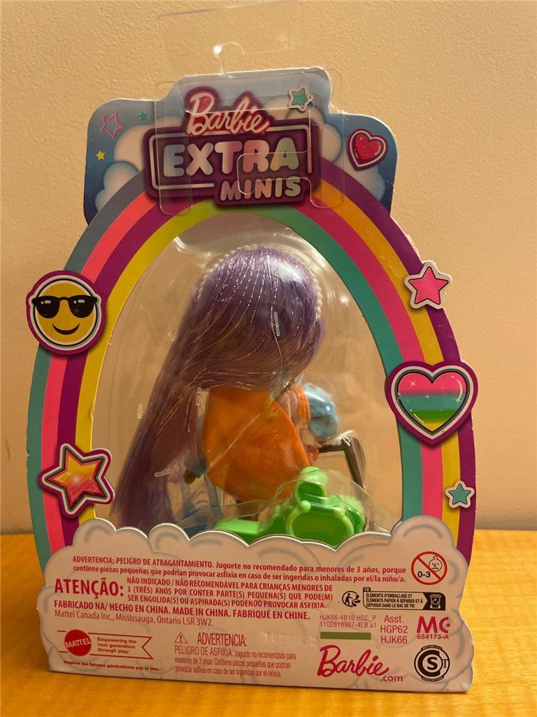 Barbie Extra Minis Doll #7 Fashion & Accessories with Doll Stand 5.5 Inches