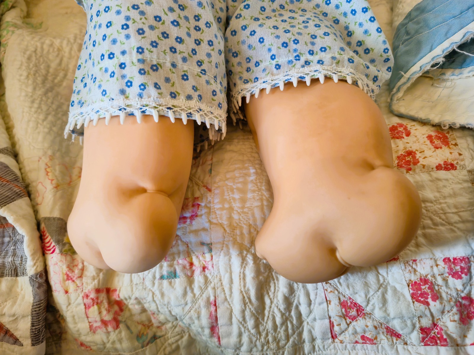 Chubbykins* Eugene Doll Co. 20″ Calico Blue Soft Vinyl Cloth Body Light Red Hair