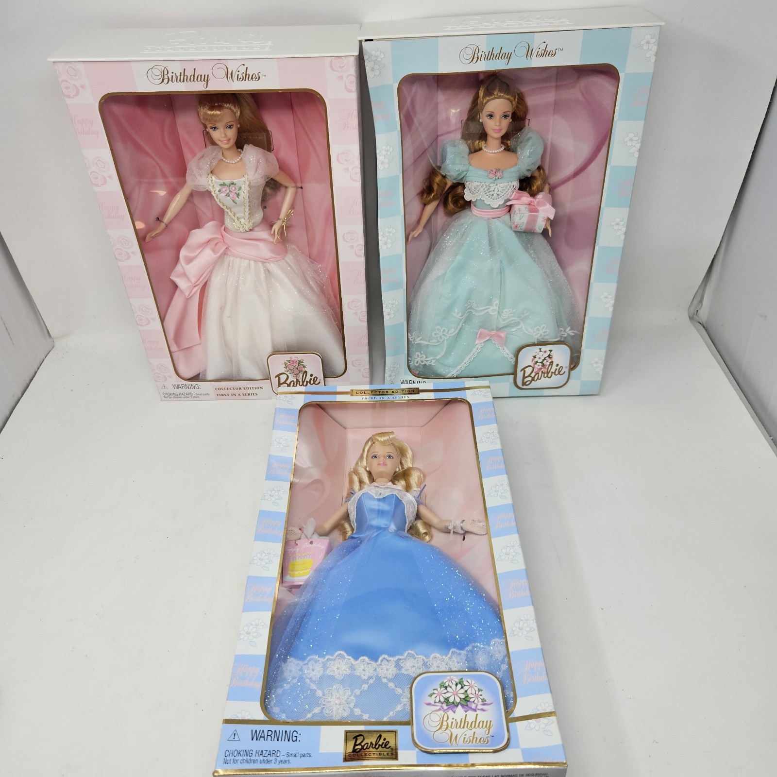 Birthday Wishes Barbie Doll Collector Edition Lot – Dolls #1, 2 & 3 In A Series