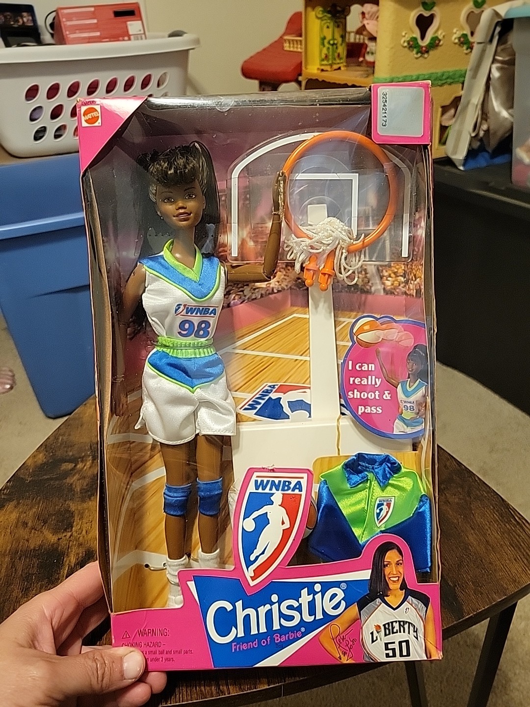1998 WNBA Christie Friend of Barbie Doll Shoot & Pass Basketball, NRFB, NIB