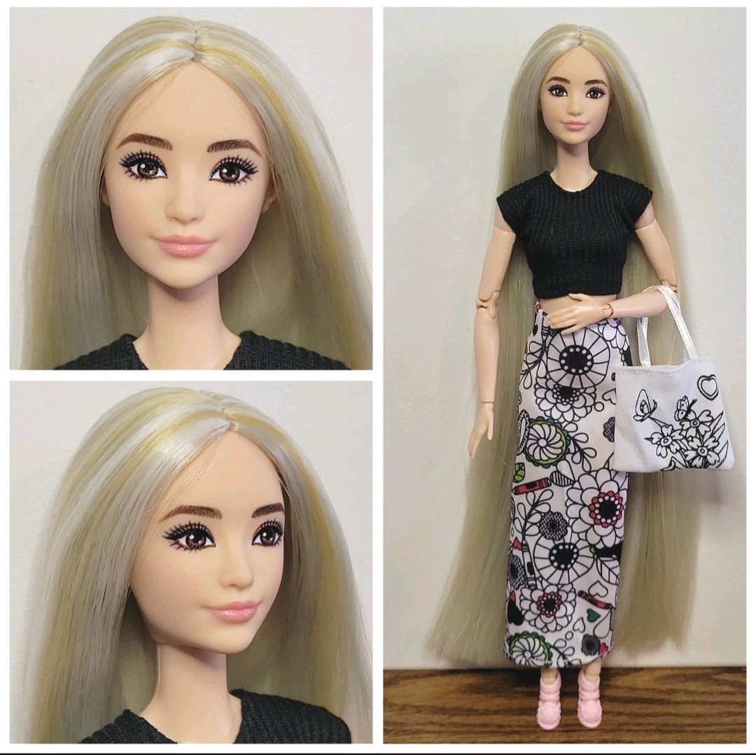 Barbie Fashion Custom Doll Reroot Long Blond Hair MTM Body Beautiful