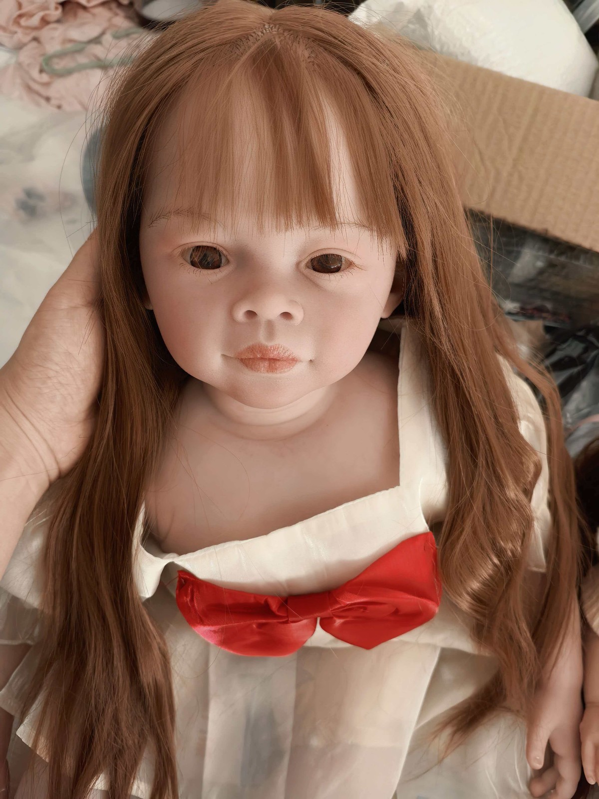 Artist Painted 30in Reborn Baby Doll Finished Toddler Girl Rooted Hair Kids Toys