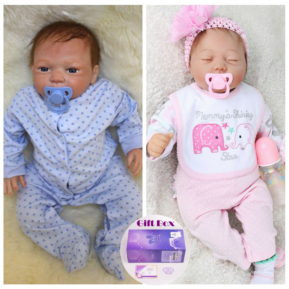 22” Reborn Baby Doll Lifelike Newborn Boy Girl Soft Cloth Body Babies Dolls US