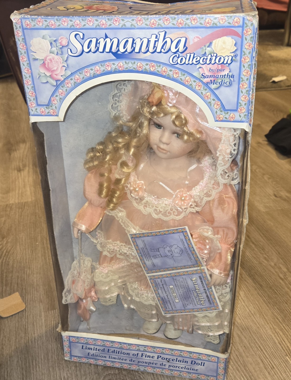 Samantha Collection Porcelain Doll Samantha Medici 2002 Light Pink/White Dress