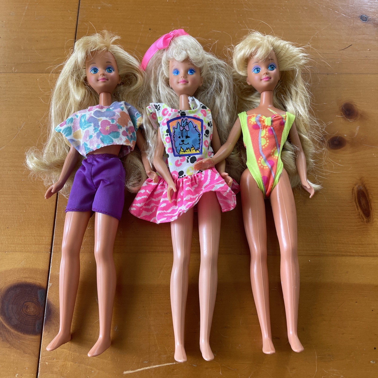 Lot Of 3 1990’s Mattel Skipper Dolls 10” With Outfits Very Good Condition LOOK