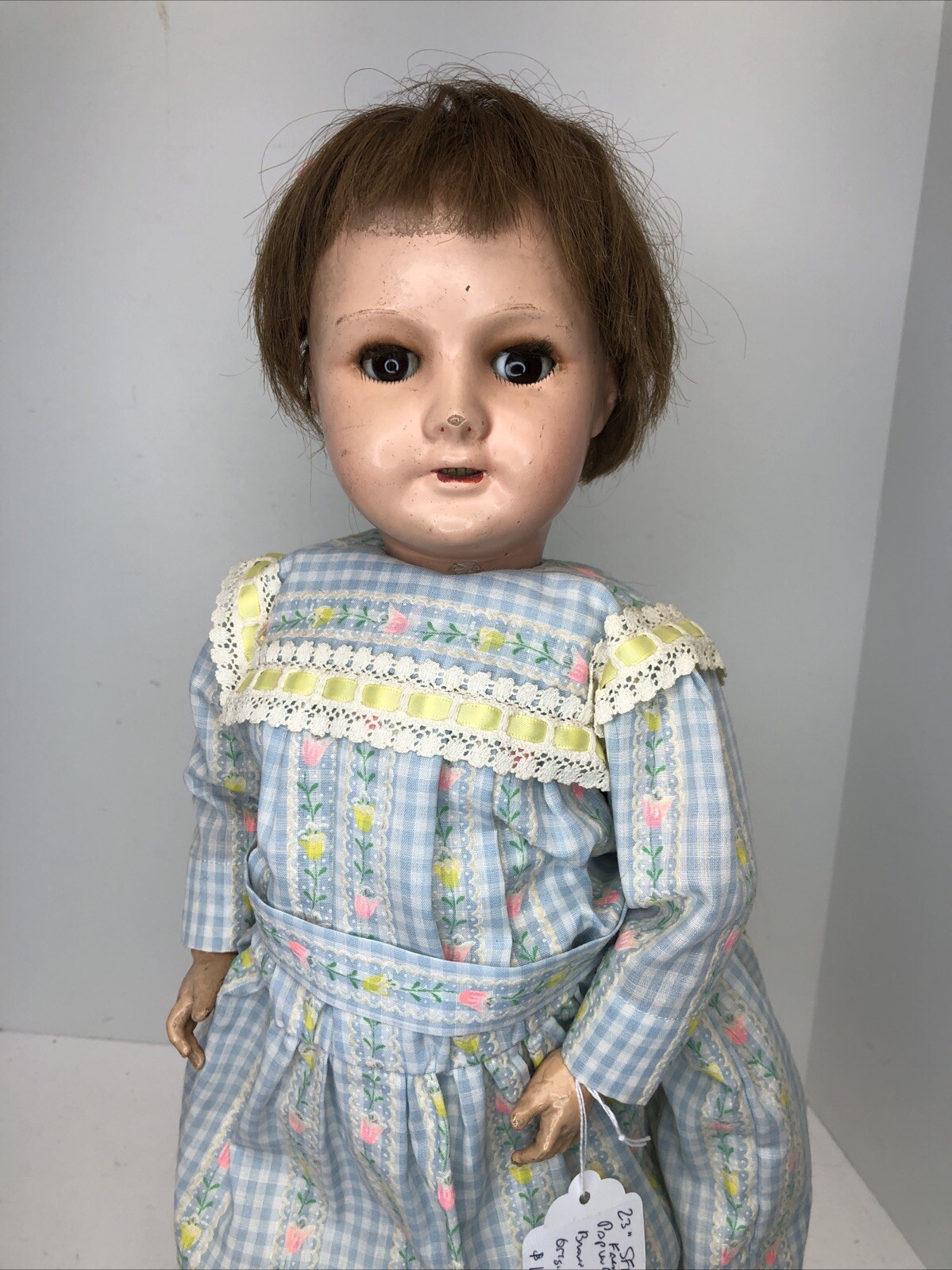 23” Antique SFBJ 301 Papier-mâché French Head Doll Compo BJ Body HH Wig #L