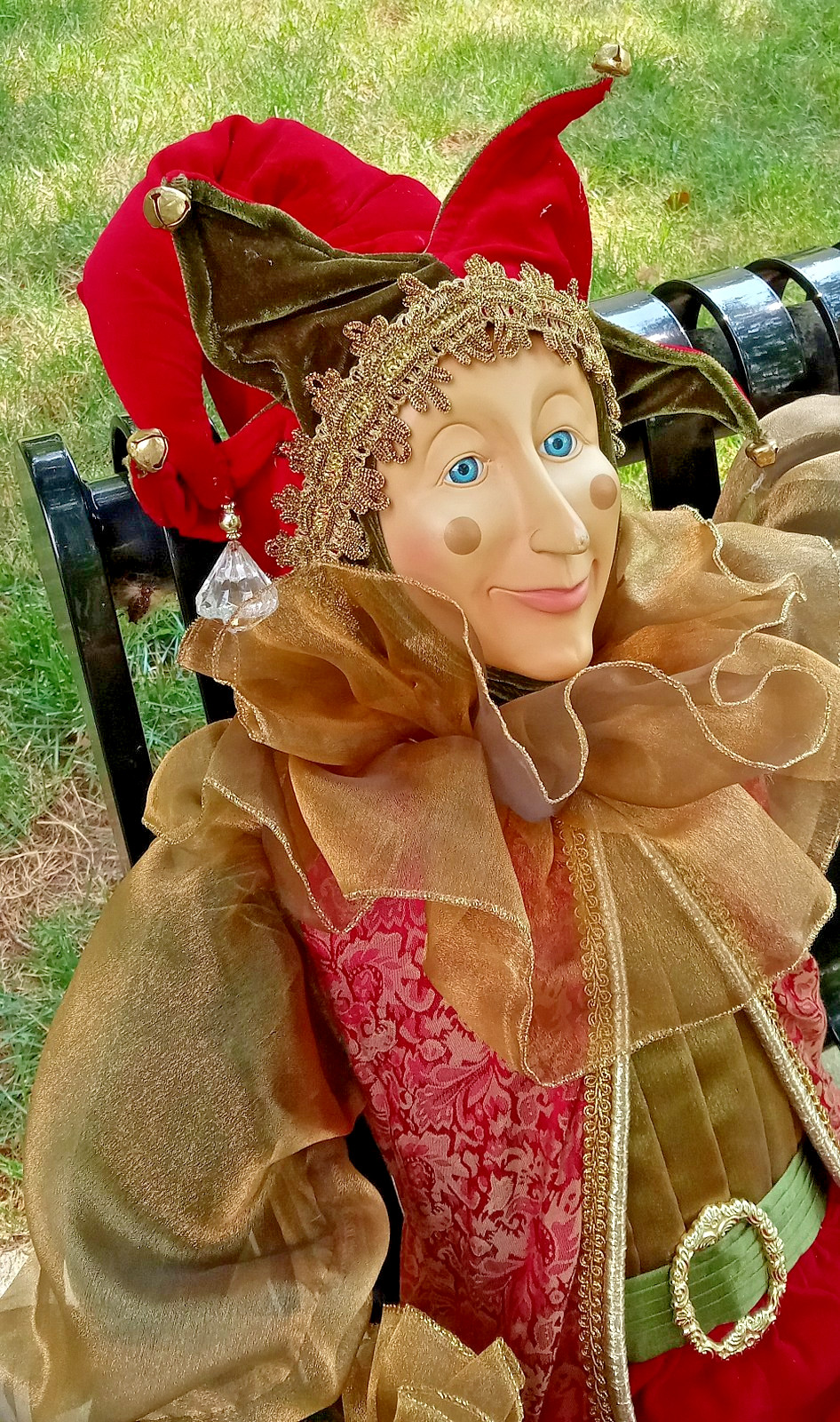 Life Size Vintage Harlequin Jester Doll Large RARE Venice italy
