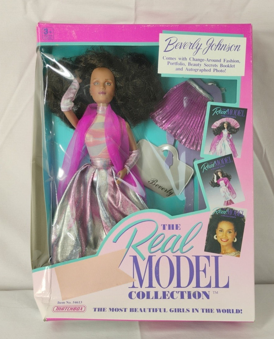 NEW Real Model Collection Beverly Johnson Doll 1989 Matchbox 54613 Damaged Box