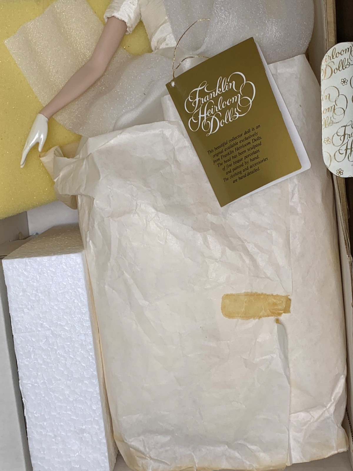 Franklin Heirloom Porcelain Doll – NRFB (Never Removed From Box) – Unsealed Box