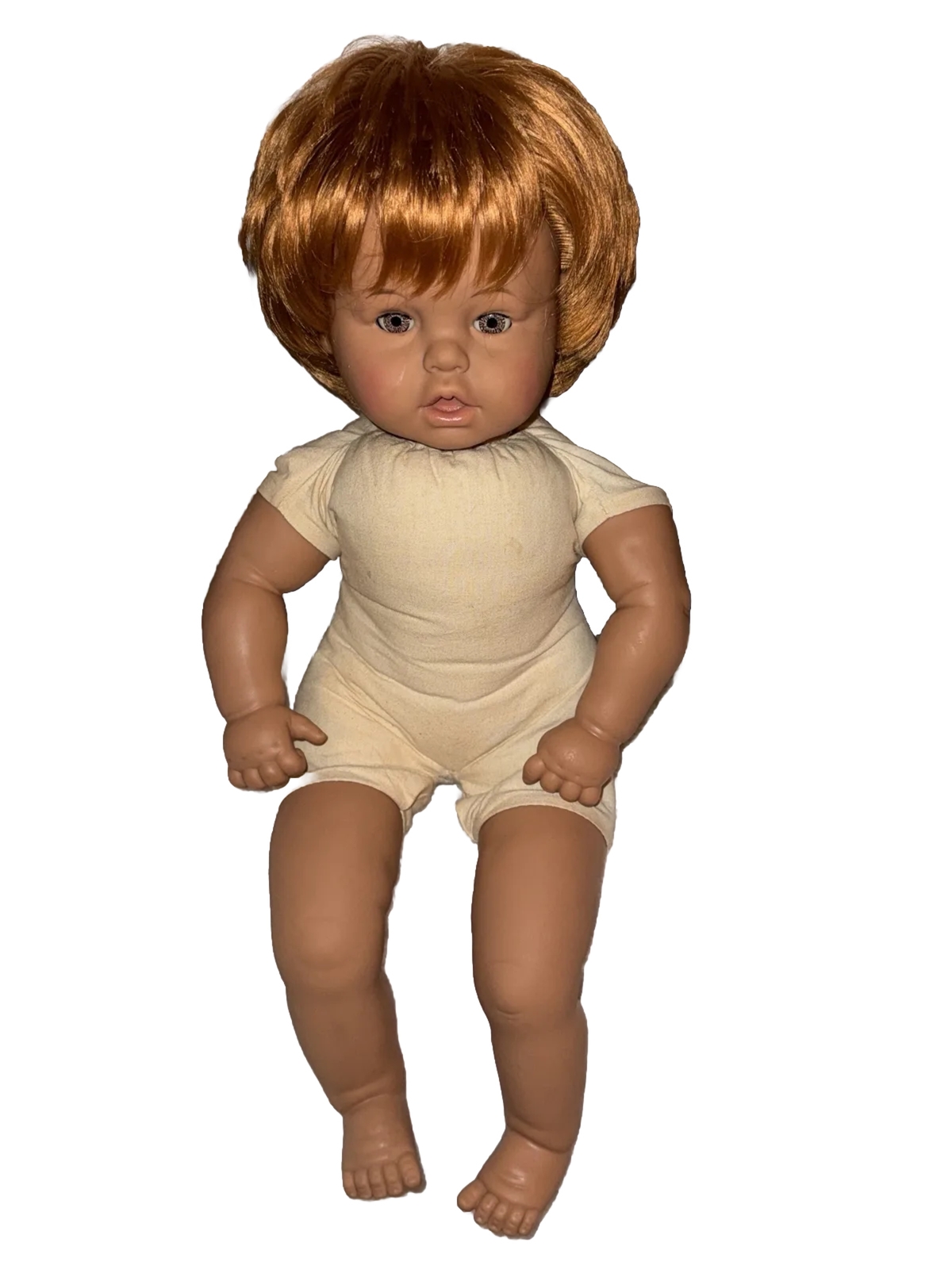 Vtg Lissi Batz Doll Jessica Red Rooted Hair Teeth Open Close Eyes Germany 20”