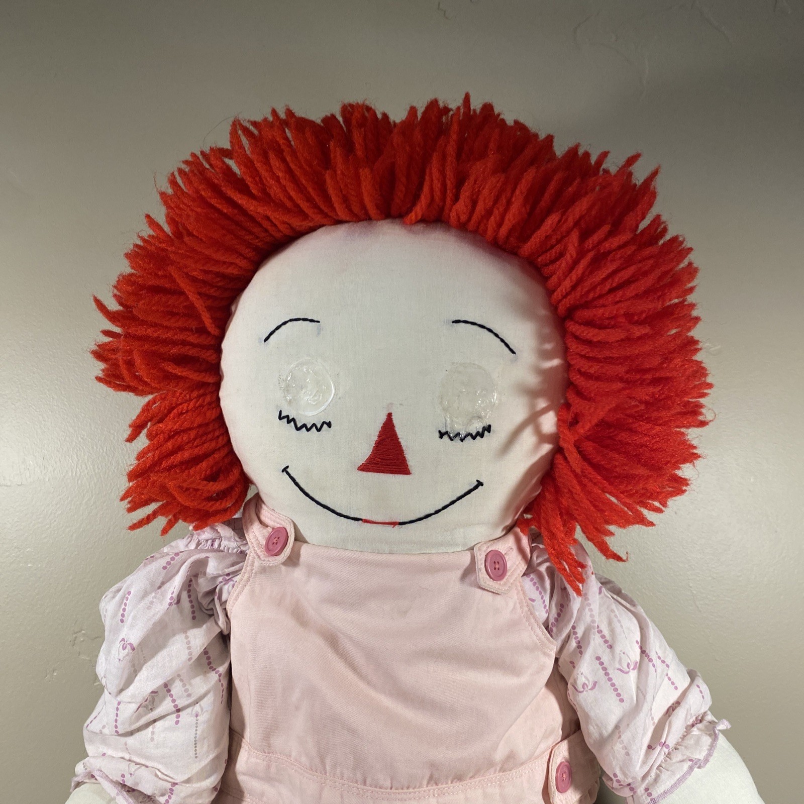 36in Raggedy Anne Doll MISSING EYES