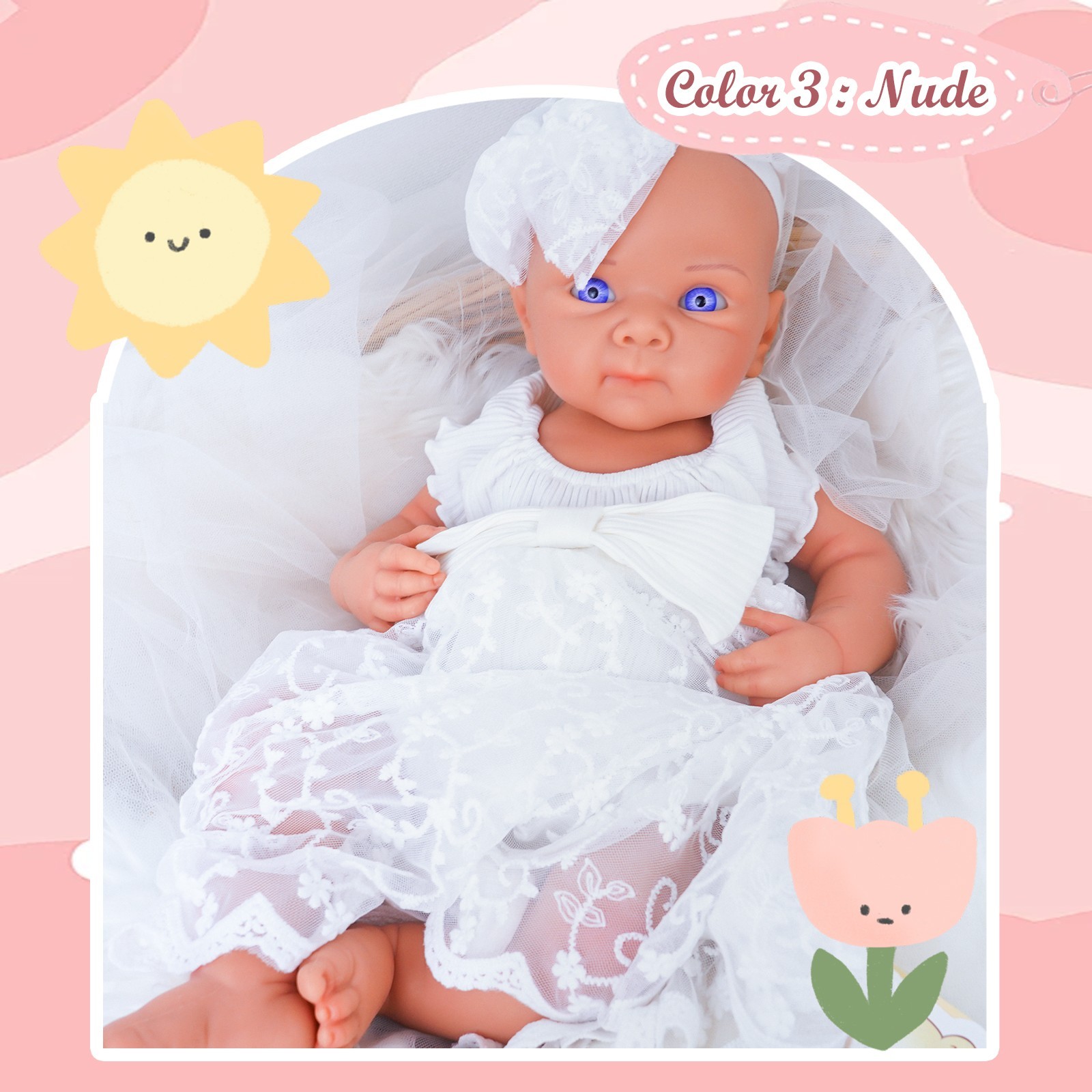 20.1” solid silicone doll silicone reborn doll silicone girl doll toys gifts