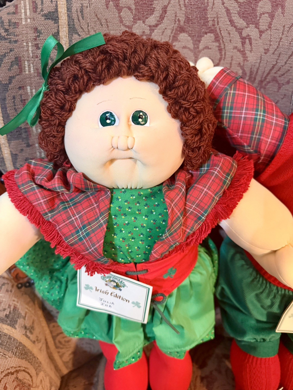 Cabbage Patch Kids Soft Scupture 1985 Limited IRISH Twins Edition Boy & Girl