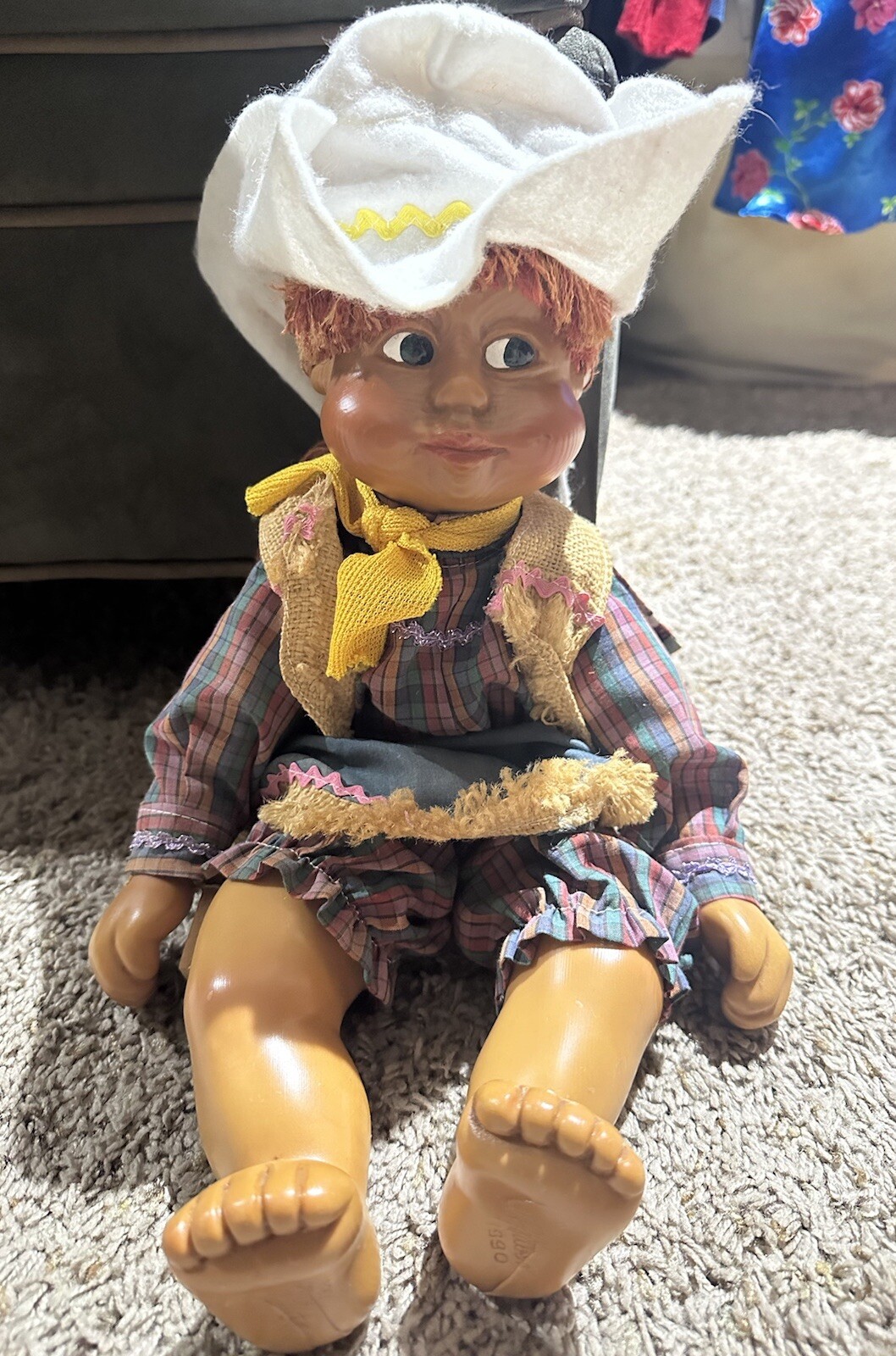 NABER KIDS ORIGINAL 1988 WOOD HEAD & ARMS COWGIRL SISSI #1871 W Tag & Signed