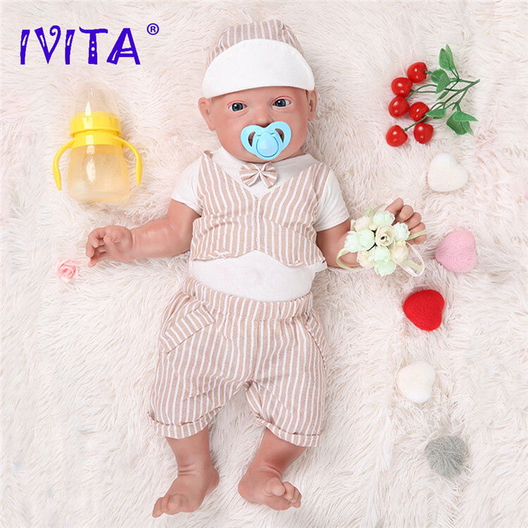 IVITA 23” Big Reborn BOY Full Body Silicone Doll Adorable Smile Baby Infant