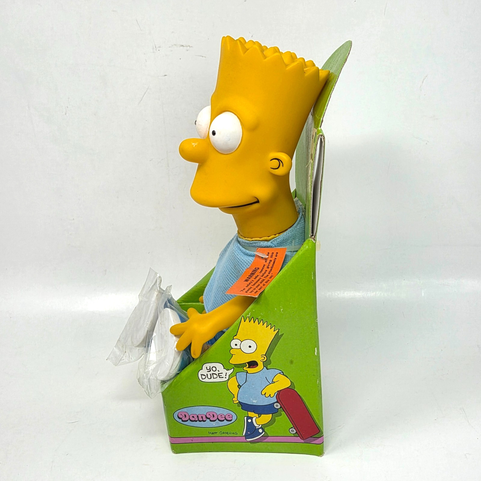 VINTAGE 1990 DAN DEE BART SIMPSON STUFFED ANIMAL PLUSH DOLL VINYL HEAD IN BOX