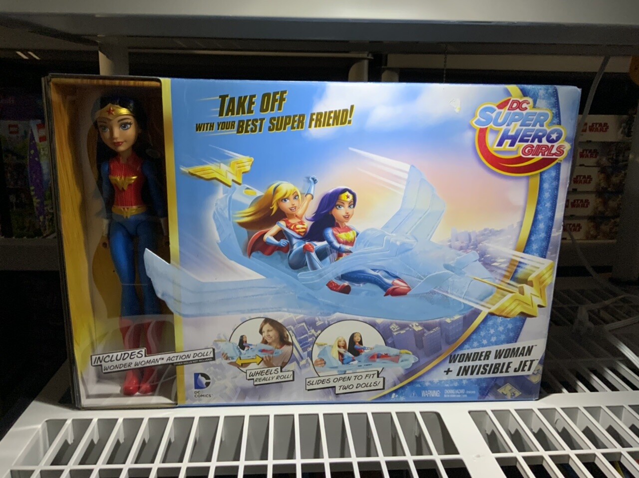Mattel DC Super Hero Girls Wonder Woman Doll & Invisible Jet Plane open box