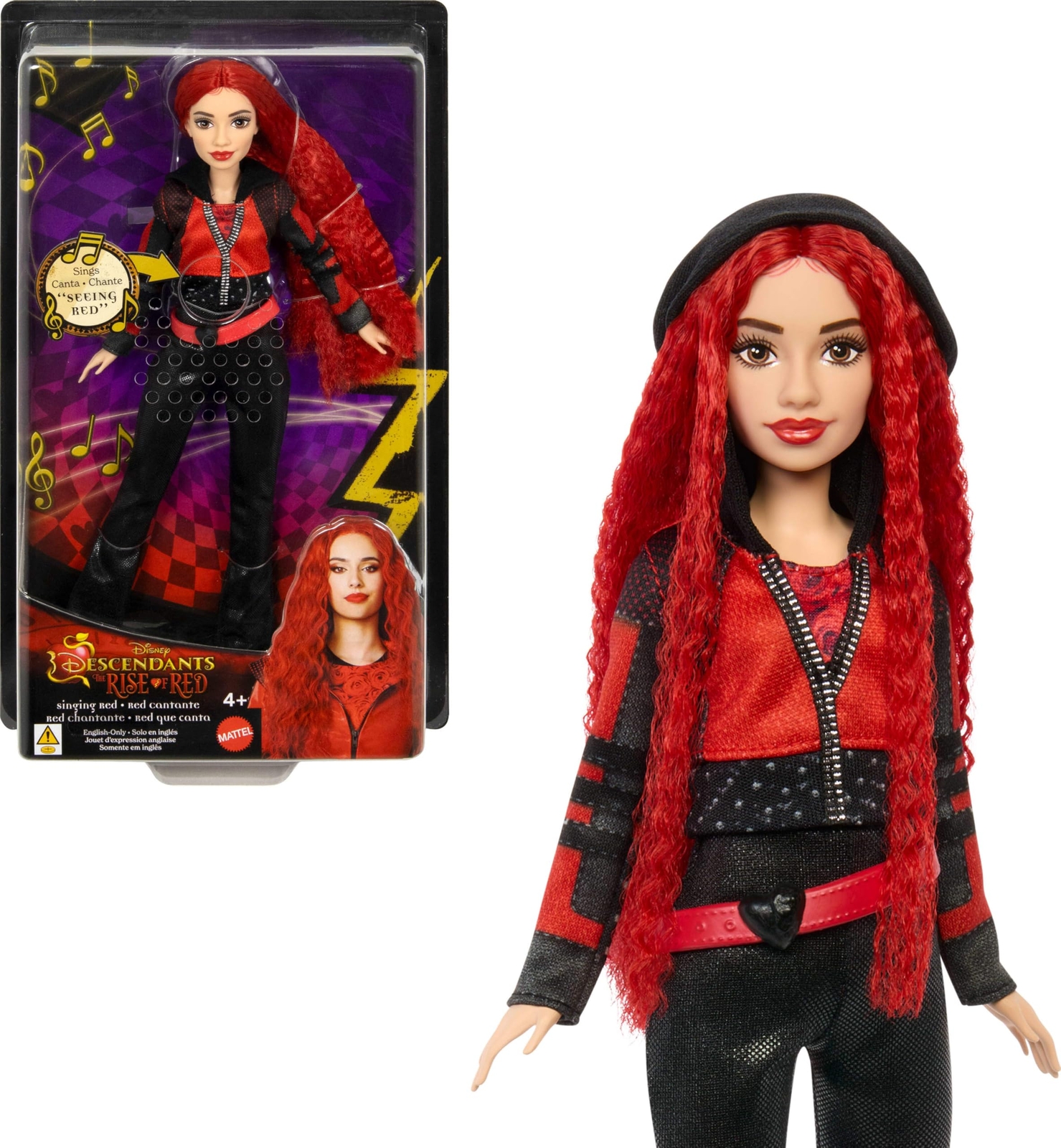 Disney Descendants Singing Red Doll with Bendable Joints and Accessories
