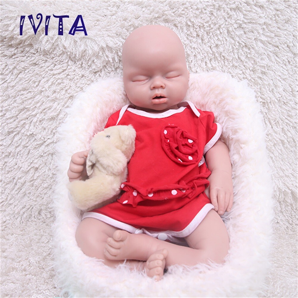 20” IVITA Eyes Closed Silicone Reborn Doll Handmade Baby Girl Mouth Open