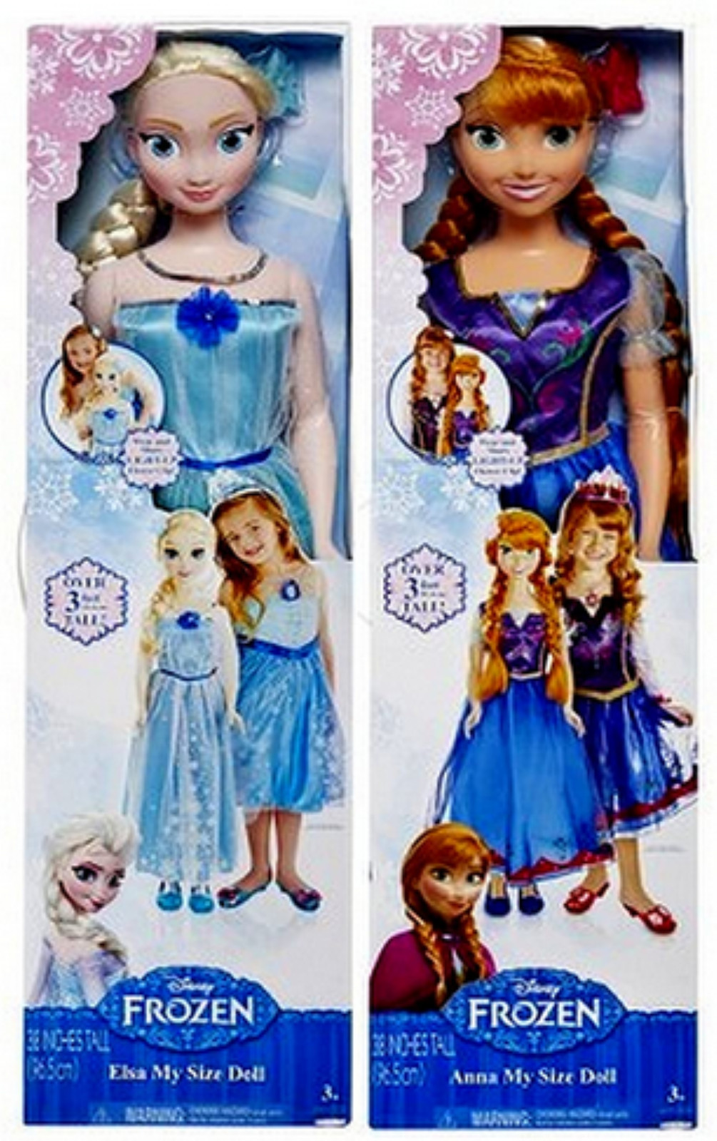 Disney Frozen 2014 Elsa + Anna Set My Life Size Doll HUGE 38in Over 3 Feet Tall