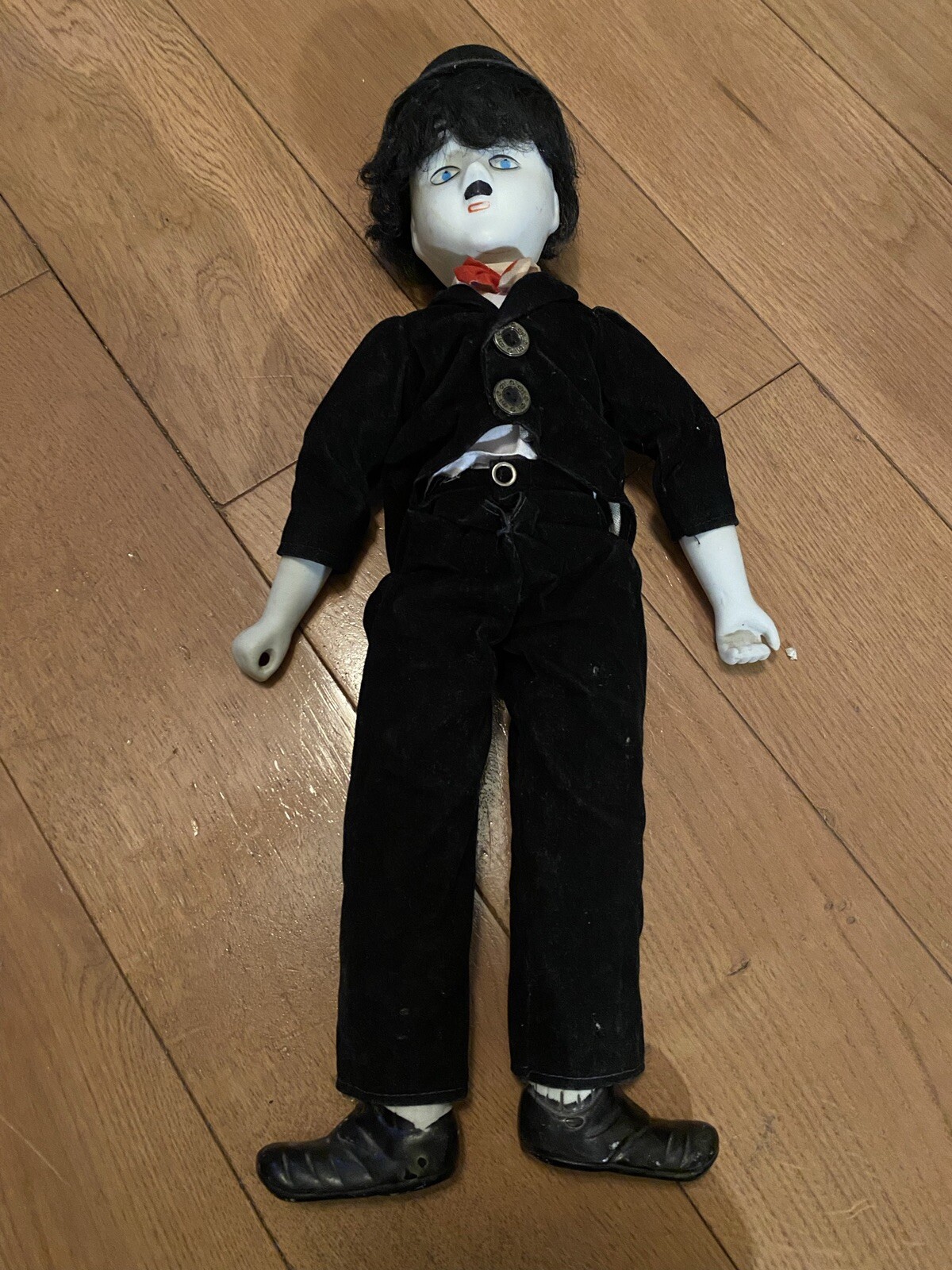 Charlie Chaplain Porcelain Doll Vintage GUC