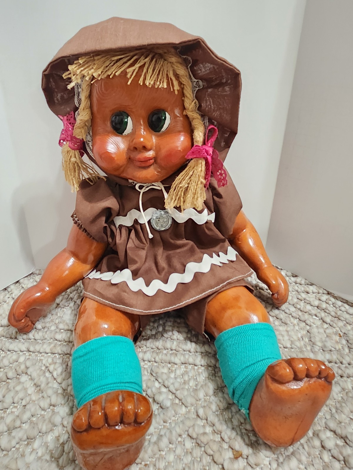 Vintage the Naber Kids 1985 17″ Wood Molly Doll – Signed