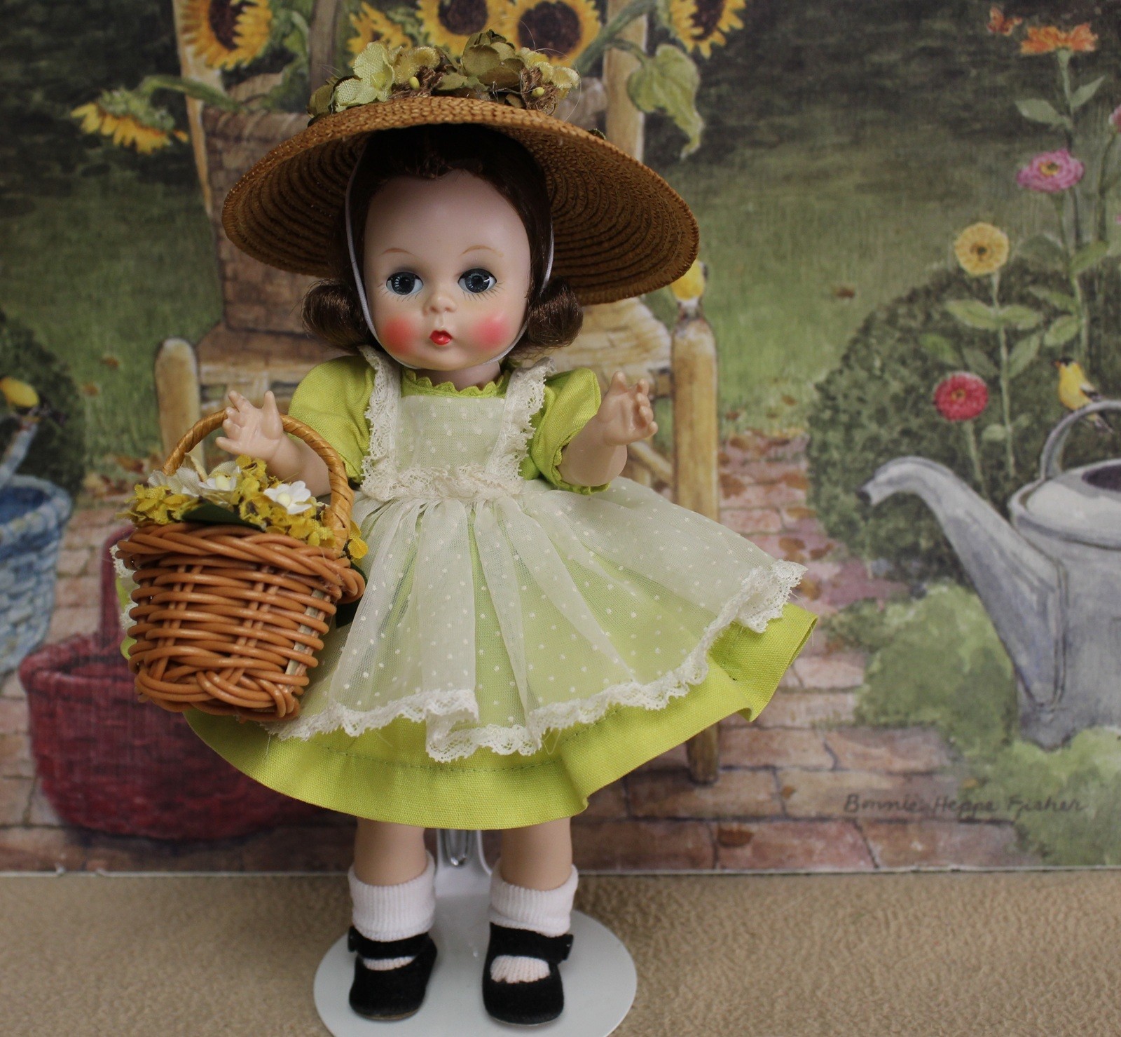 Madame Alexander Kins vintage 1956 Doll w/Flower Basket ADORABLE