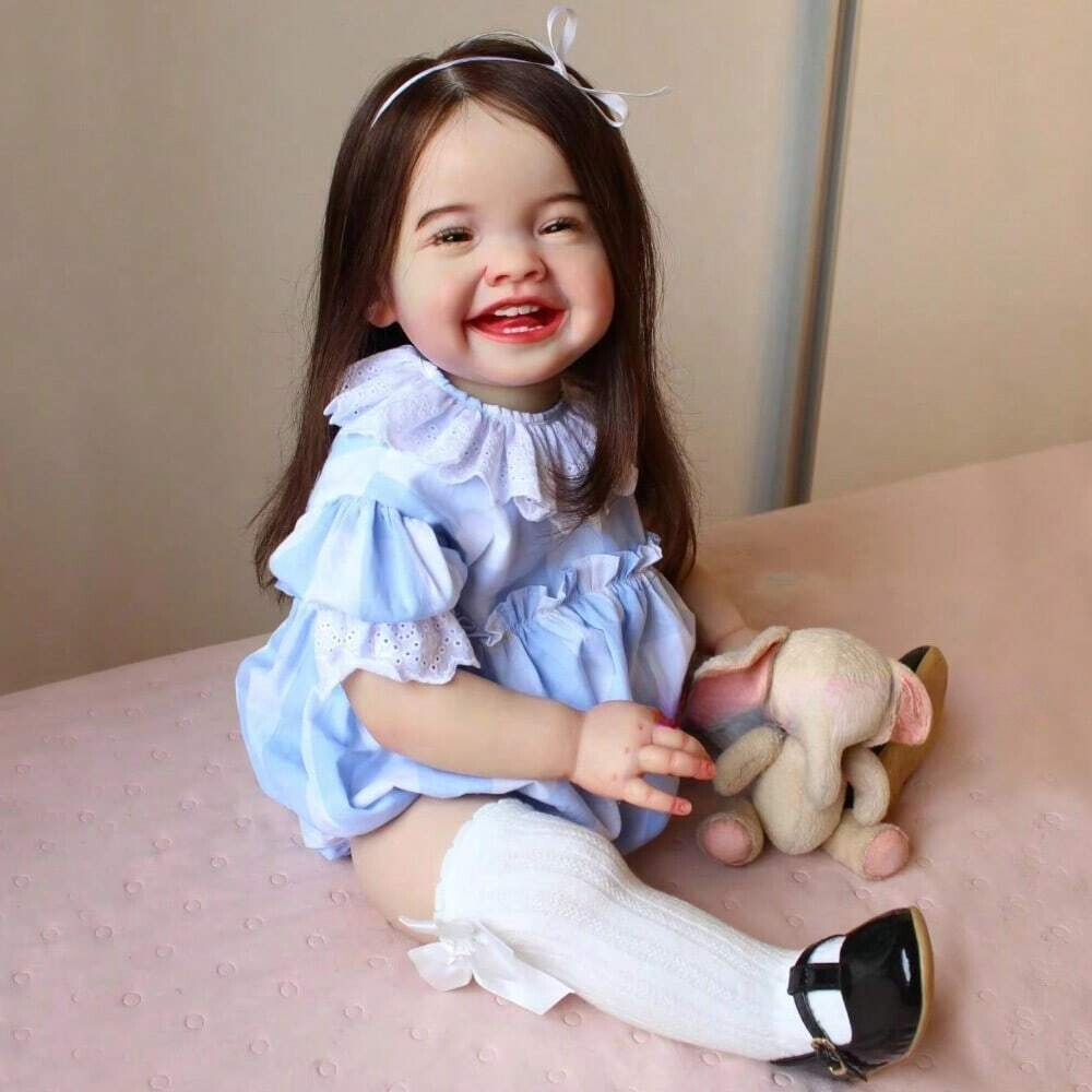 24inch Girl Reborn Dolls Toddler Baby Hand-Rooted Hair Artist Handmade DIY Gift