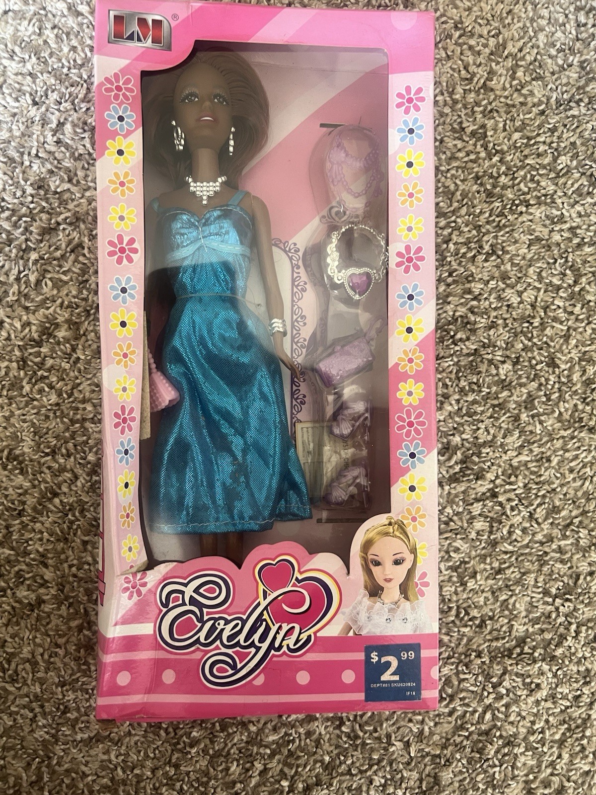 LM Evelyn 12in Fashion Doll dark-skinned brunette with accessories