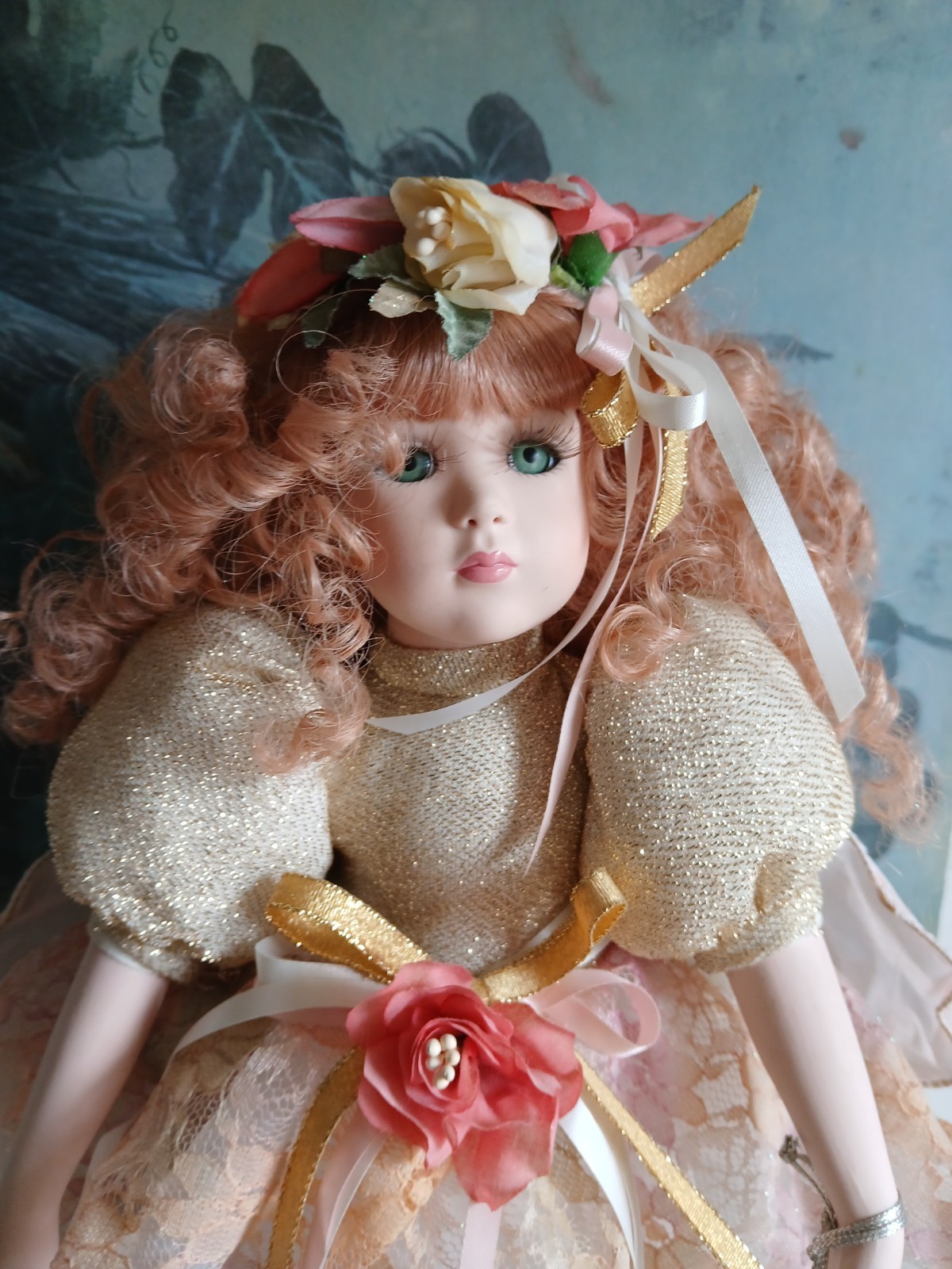 Camelot Collection Limited Edition “Fairy” Porcelain Doll With Stand Flowers