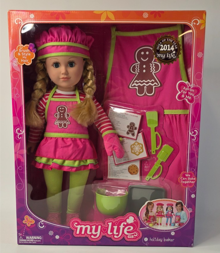 My Life 18″ Holiday Baker Deluxe Blonde Doll W/Bonus Accessories – Gingerbread